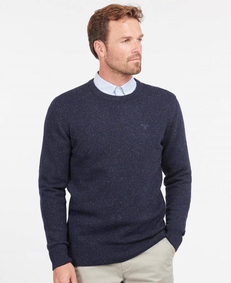 knitwear Barbour Essential Tisbury Crew-Neck Sweatshirt Homme Bleu Marine | France_BAR31525