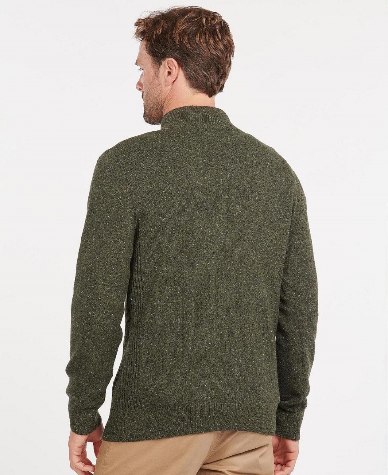 knitwear Barbour Essential Tisbury Half Zip Sweatshirt Homme Vert | France_BAR91191