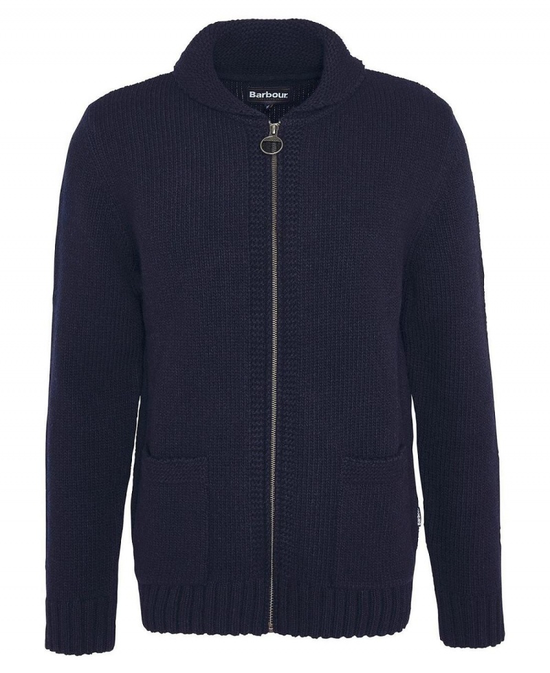 knitwear Barbour Felton Zip-Up Jumper Homme Bleu Marine | France_BAR20938