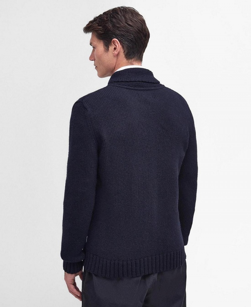 knitwear Barbour Felton Zip-Up Jumper Homme Bleu Marine | France_BAR20938