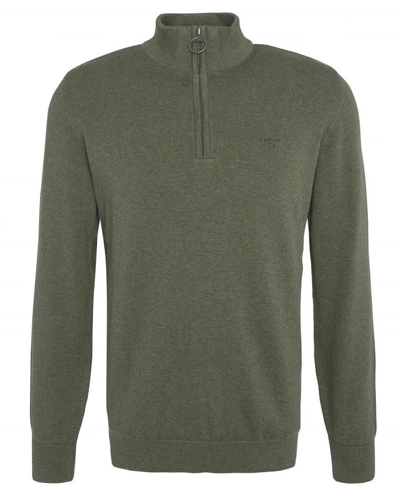 knitwear Barbour Half-Zip Jumper Homme Vert | France_BAR87906