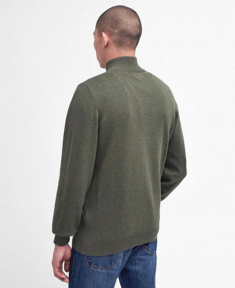 knitwear Barbour Half-Zip Jumper Homme Vert | France_BAR87906