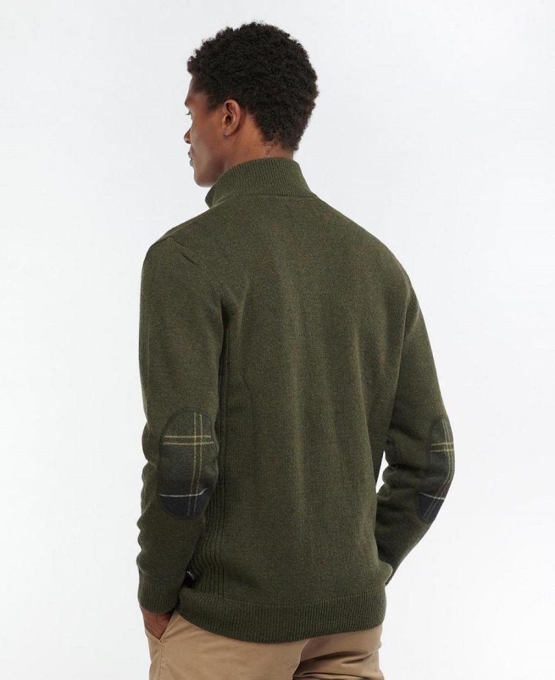 knitwear Barbour Holden Half Zip Jumper Homme Vert | France_BAR35349