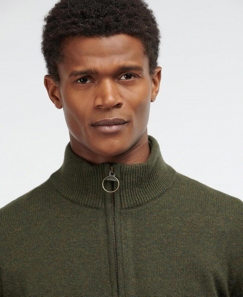 knitwear Barbour Holden Half Zip Jumper Homme Vert | France_BAR35349