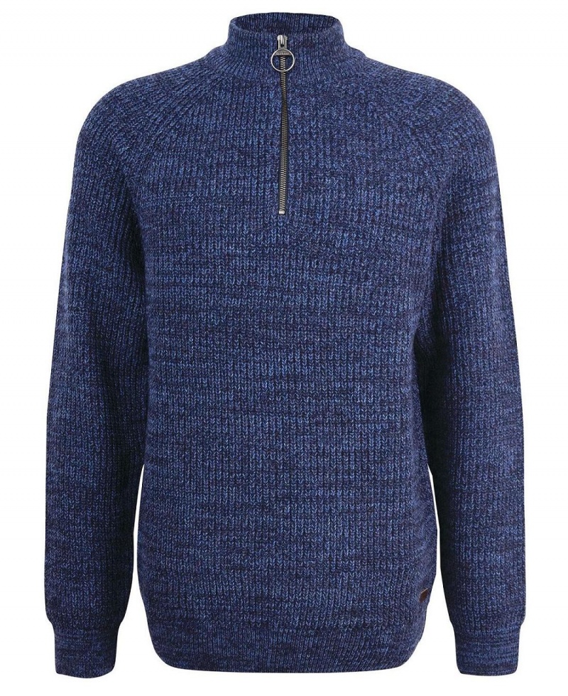 knitwear Barbour Horseford Half-Zip Jumper Homme Bleu Marine | France_BAR45352