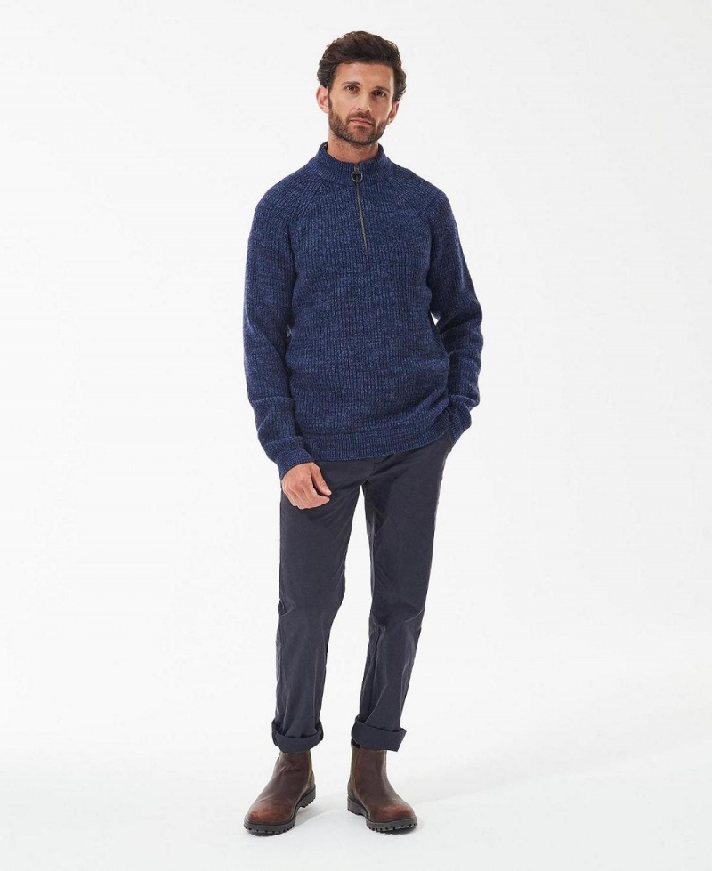 knitwear Barbour Horseford Half-Zip Jumper Homme Bleu Marine | France_BAR45352