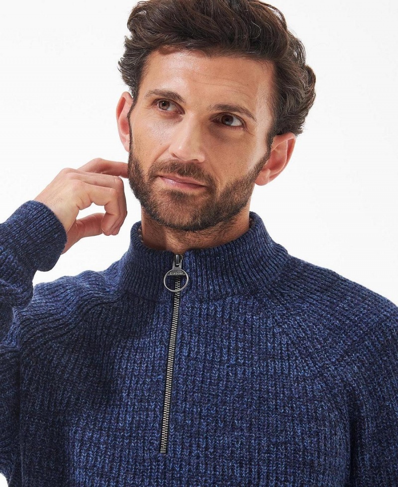 knitwear Barbour Horseford Half-Zip Jumper Homme Bleu Marine | France_BAR45352