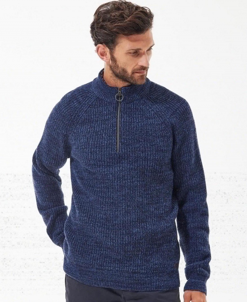 knitwear Barbour Horseford Half-Zip Jumper Homme Bleu Marine | France_BAR45352