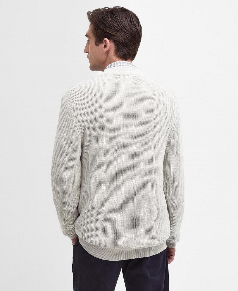 knitwear Barbour Howick Cardigan Homme Blanche | France_BAR72173