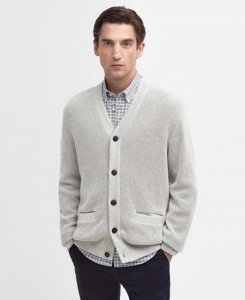 knitwear Barbour Howick Cardigan Homme Blanche | France_BAR72173