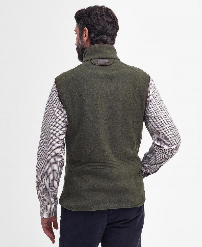 knitwear Barbour Langdale Fleece Gilet Homme Vert | France_BAR17666