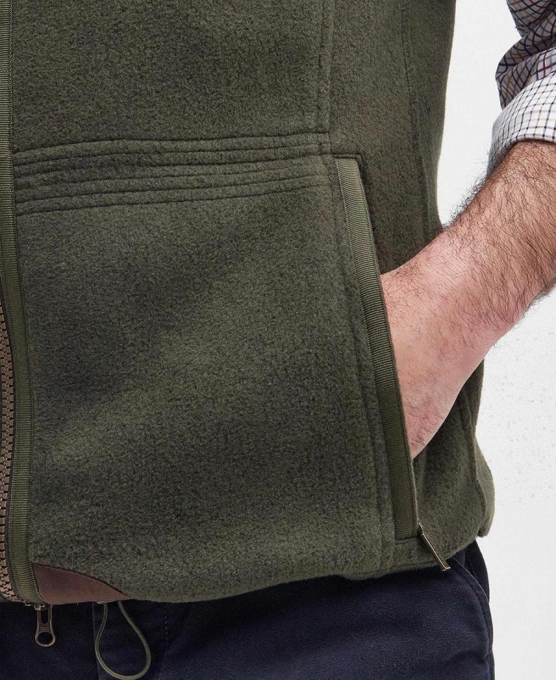 knitwear Barbour Langdale Fleece Gilet Homme Vert | France_BAR17666