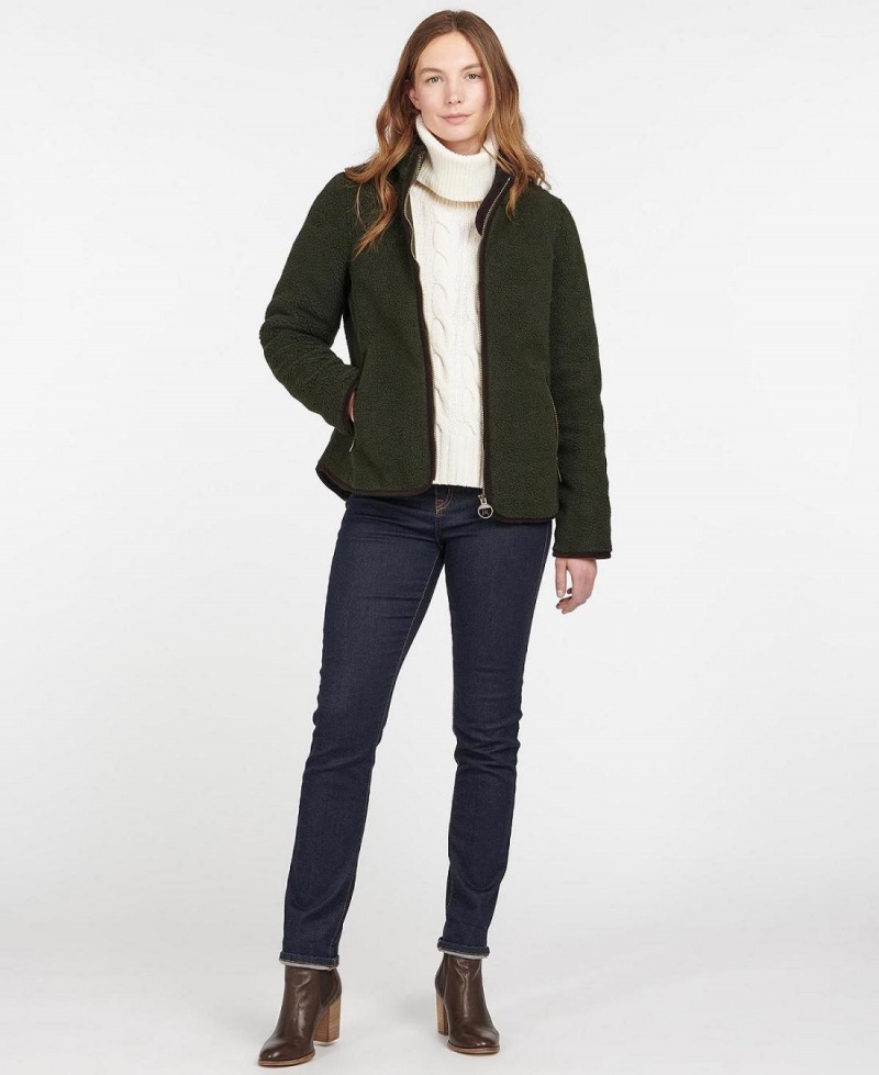 knitwear Barbour Lavenham Fleece Femme Vert Olive | France_BAR88600