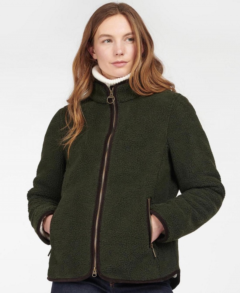 knitwear Barbour Lavenham Fleece Femme Vert Olive | France_BAR88600