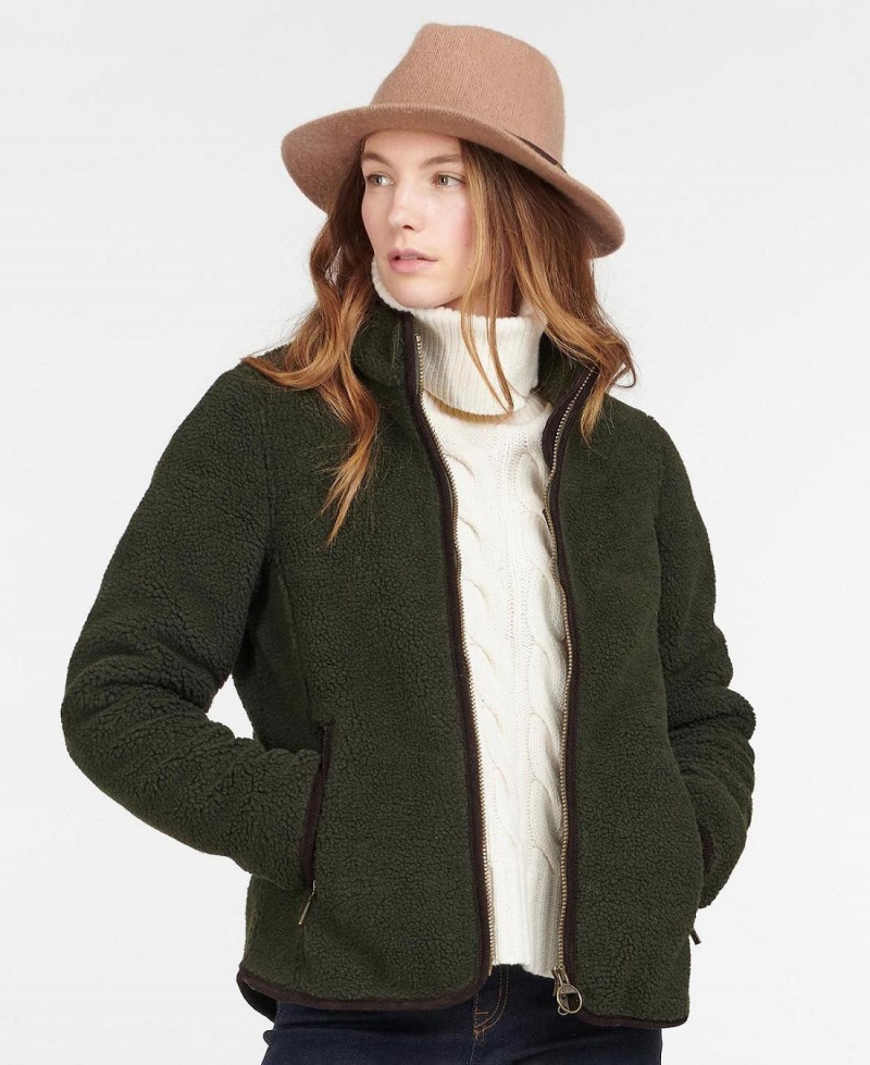 knitwear Barbour Lavenham Fleece Femme Vert Olive | France_BAR88600