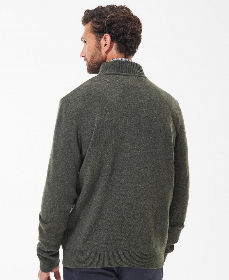 knitwear Barbour Nelson Essential Full-Zip Jumper Homme Vert | France_BAR41389