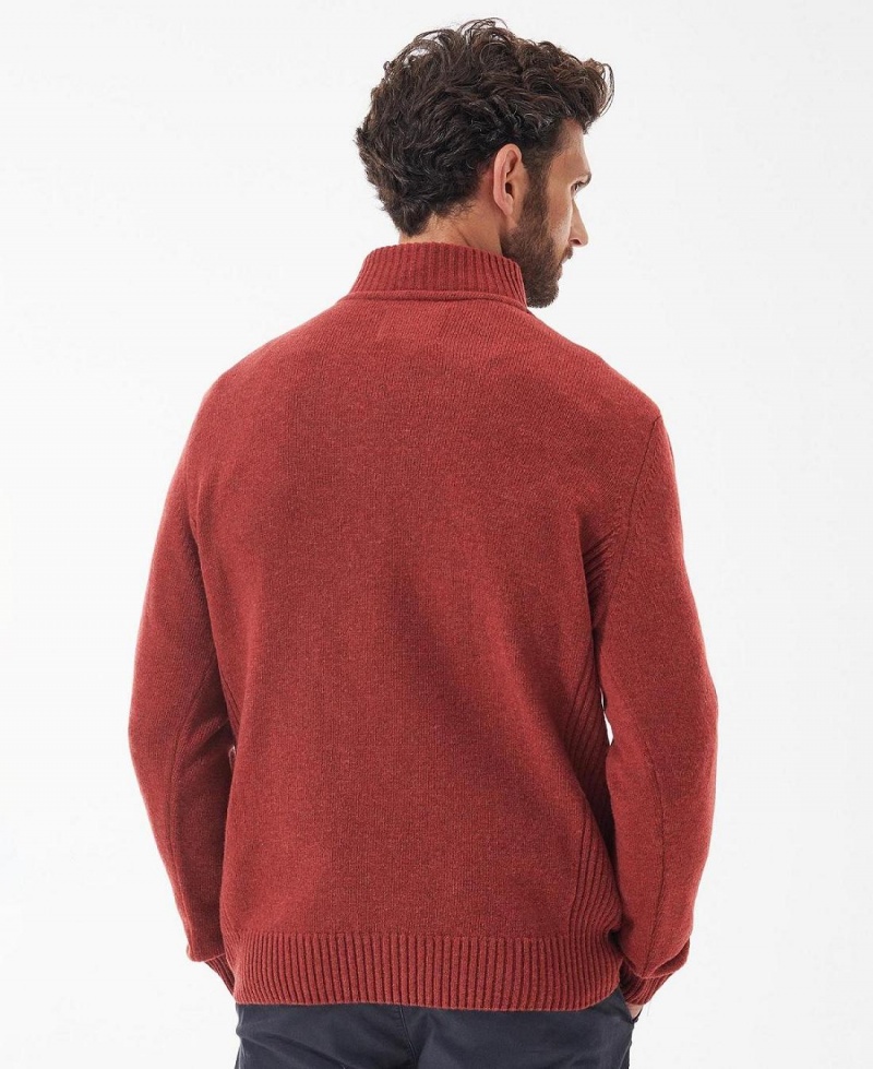 knitwear Barbour Nelson Essential Half Zip Sweatshirt Homme Rouge | France_BAR18602