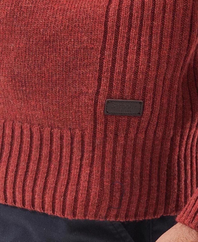 knitwear Barbour Nelson Essential Half Zip Sweatshirt Homme Rouge | France_BAR18602