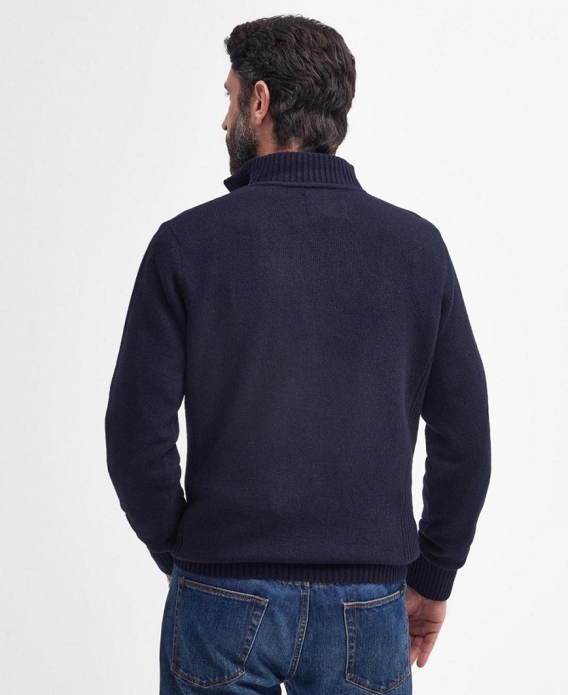 knitwear Barbour Nelson Essential Half Zip Sweatshirt Homme Bleu Marine | France_BAR67603