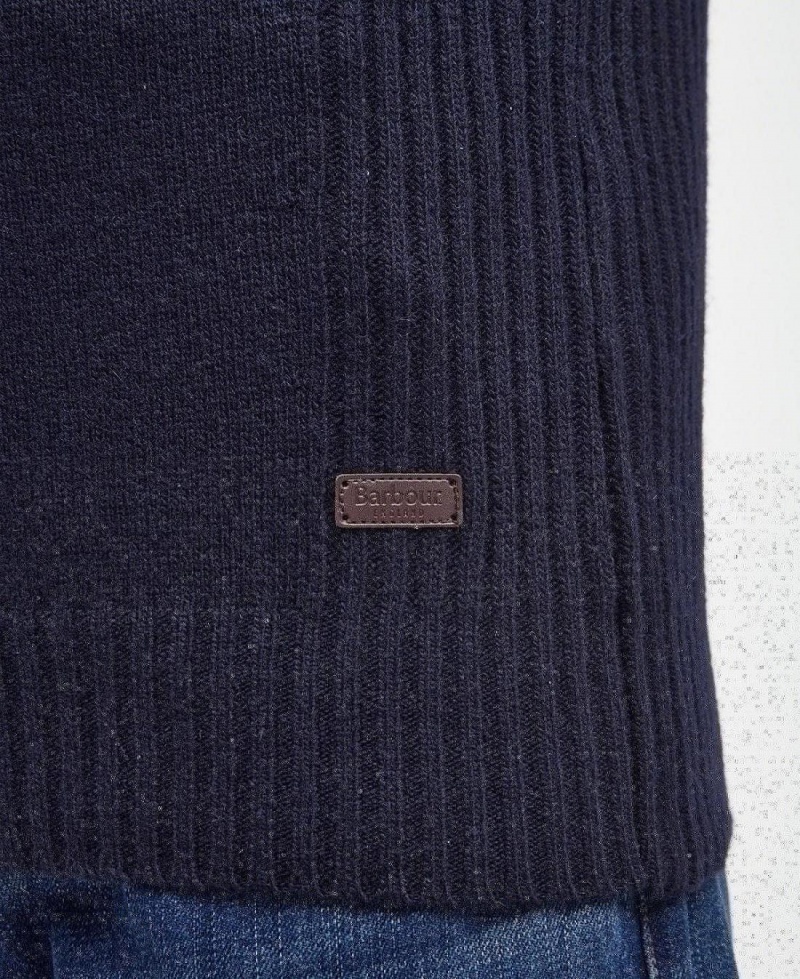 knitwear Barbour Nelson Essential Half Zip Sweatshirt Homme Bleu Marine | France_BAR67603