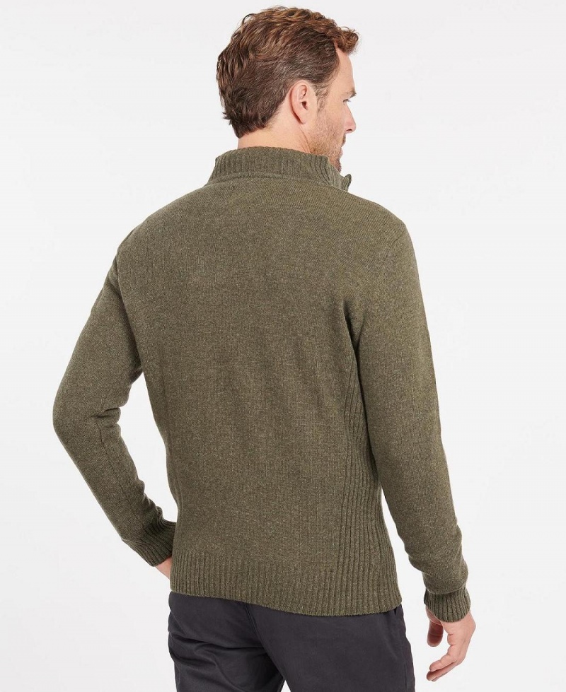 knitwear Barbour Nelson Essential Half Zip Sweatshirt Homme Vert | France_BAR92636