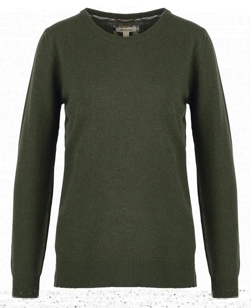 knitwear Barbour Pendle Crew Knit Sweatshirt Femme Vert | France_BAR64205