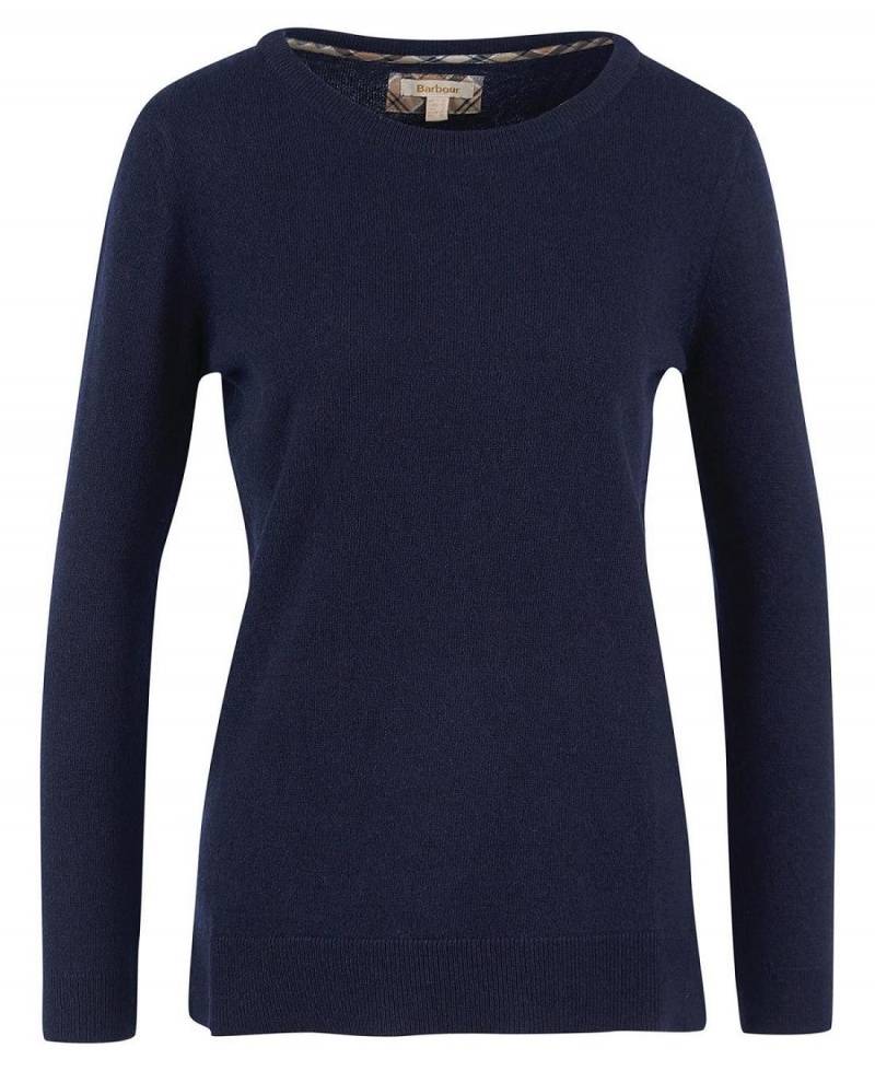 knitwear Barbour Pendle Crew Knit Sweatshirt Femme Bleu Marine | France_BAR69331