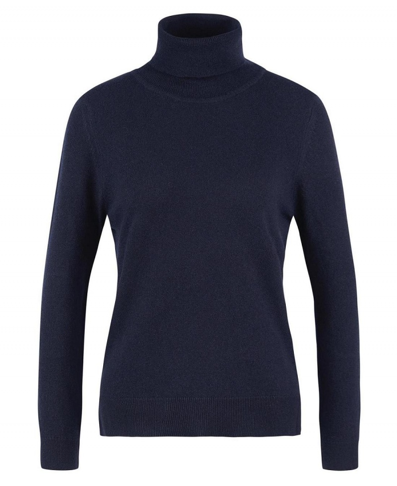 knitwear Barbour Pendle Roll-Neck Sweatshirt Femme Bleu Marine | France_BAR62888