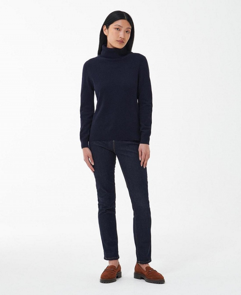 knitwear Barbour Pendle Roll-Neck Sweatshirt Femme Bleu Marine | France_BAR62888