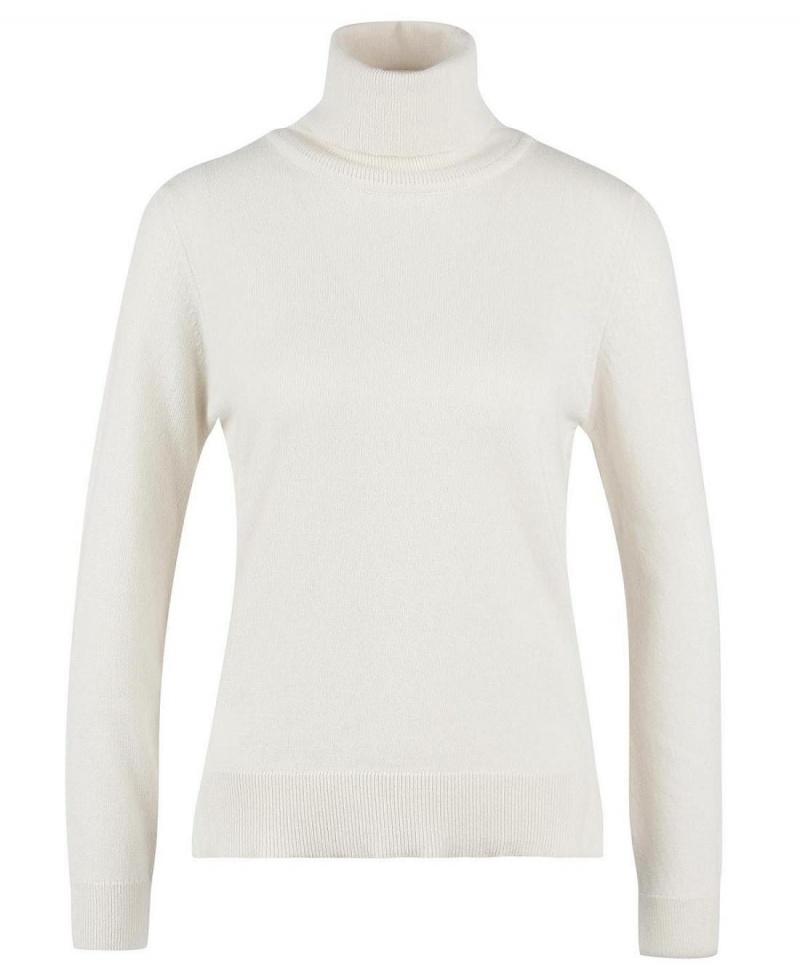 knitwear Barbour Pendle Roll-Neck Sweatshirt Femme Blanche | France_BAR13892