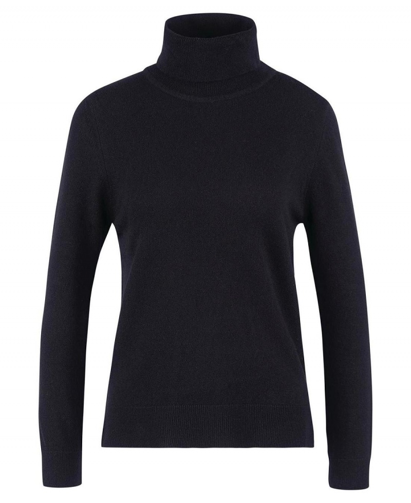 knitwear Barbour Pendle Roll-Neck Sweatshirt Femme Noir | France_BAR41880