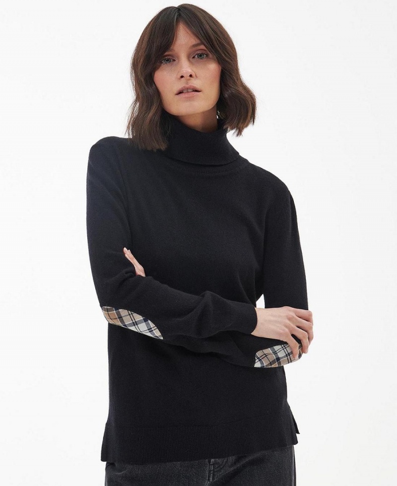 knitwear Barbour Pendle Roll-Neck Sweatshirt Femme Noir | France_BAR41880