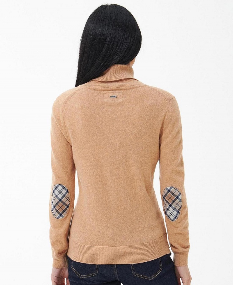 knitwear Barbour Pendle Roll-Neck Sweatshirt Femme Marron | France_BAR75626