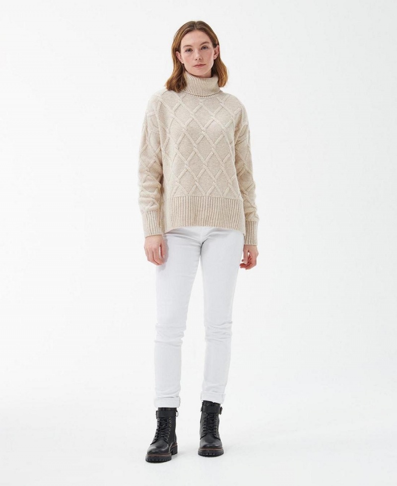 knitwear Barbour Perch Jumper Femme Beige | France_BAR37684