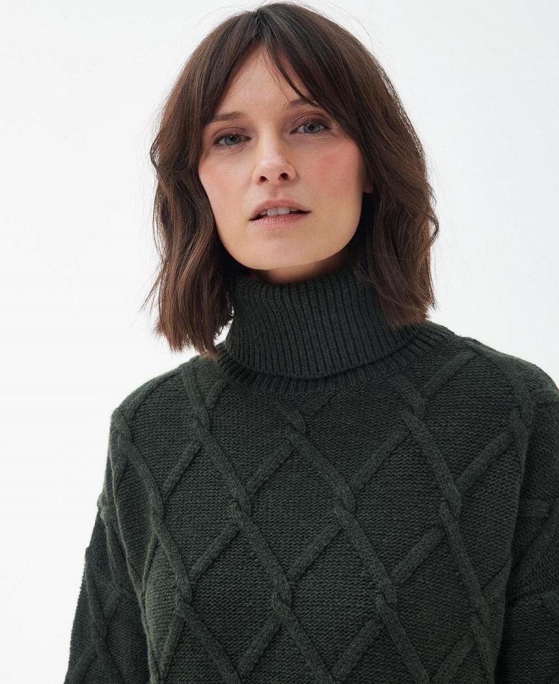 knitwear Barbour Perch Jumper Femme Vert | France_BAR61839