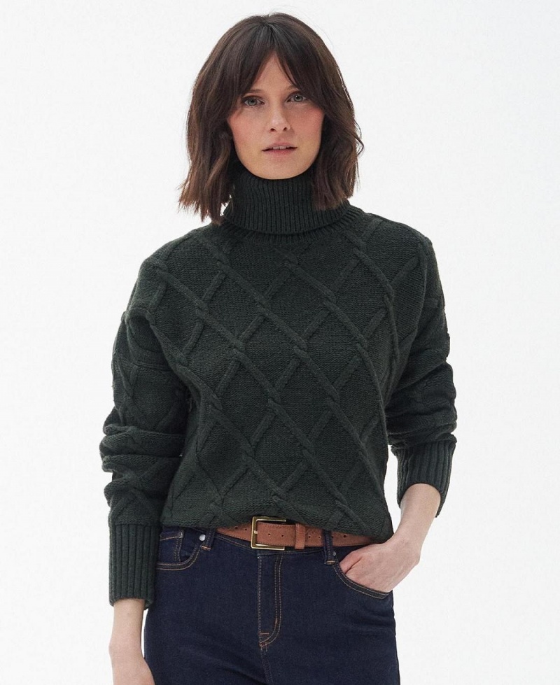 knitwear Barbour Perch Jumper Femme Vert | France_BAR61839