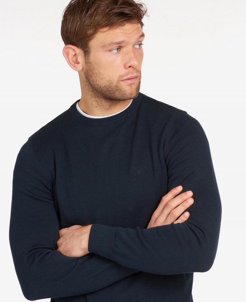 knitwear Barbour Pima Coton Crew Neck Homme Bleu Marine | France_BAR64120