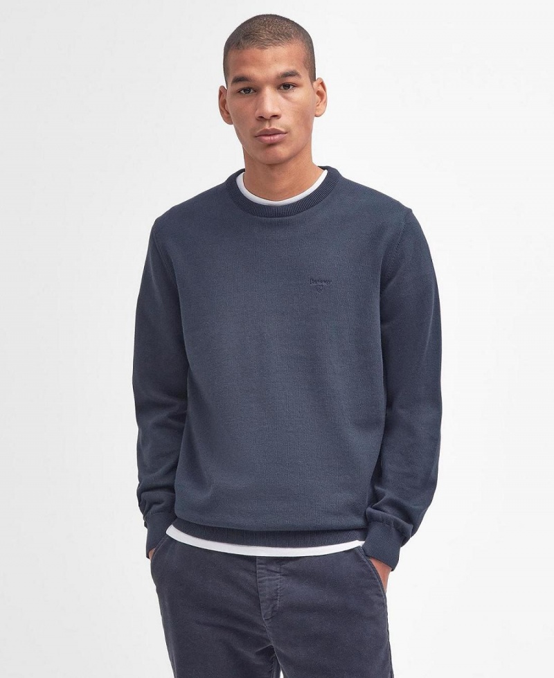 knitwear Barbour Pima Coton Crew Neck Homme Bleu Marine | France_BAR64120