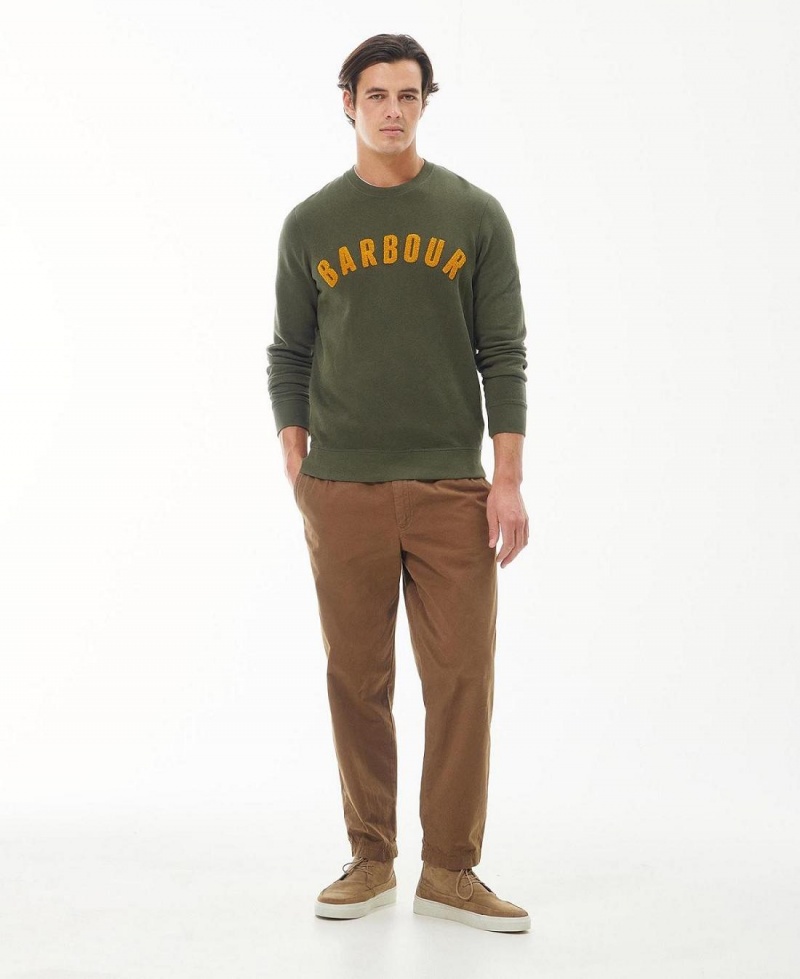 knitwear Barbour Prep Logo Crew Homme Vert | France_BAR15021