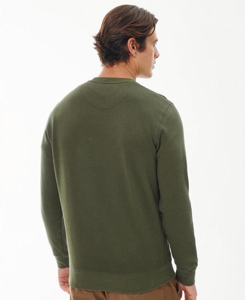 knitwear Barbour Prep Logo Crew Homme Vert | France_BAR15021