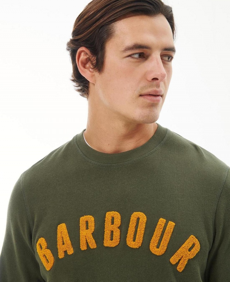 knitwear Barbour Prep Logo Crew Homme Vert | France_BAR15021