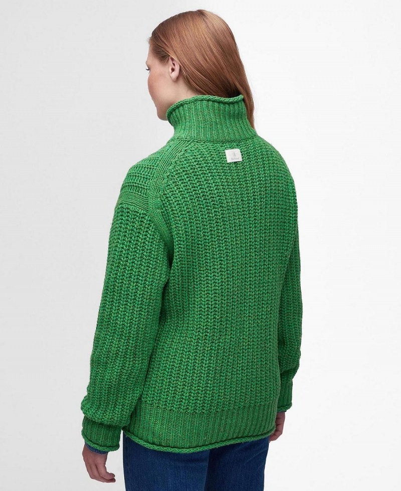 knitwear Barbour Rockcliffe Jumper Femme Vert | France_BAR51938