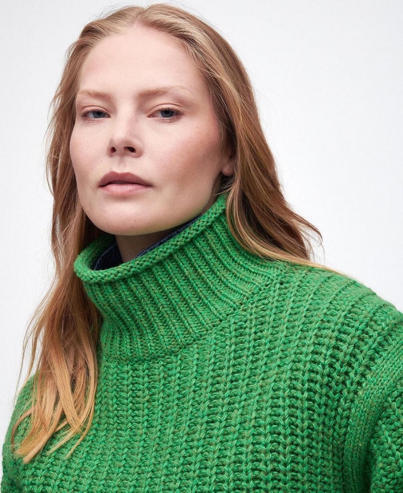 knitwear Barbour Rockcliffe Jumper Femme Vert | France_BAR51938