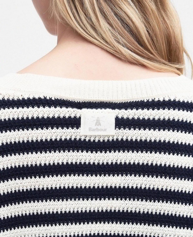 knitwear Barbour Sandgate Rayé Cardigan Femme Noir Stripes | France_BAR59844