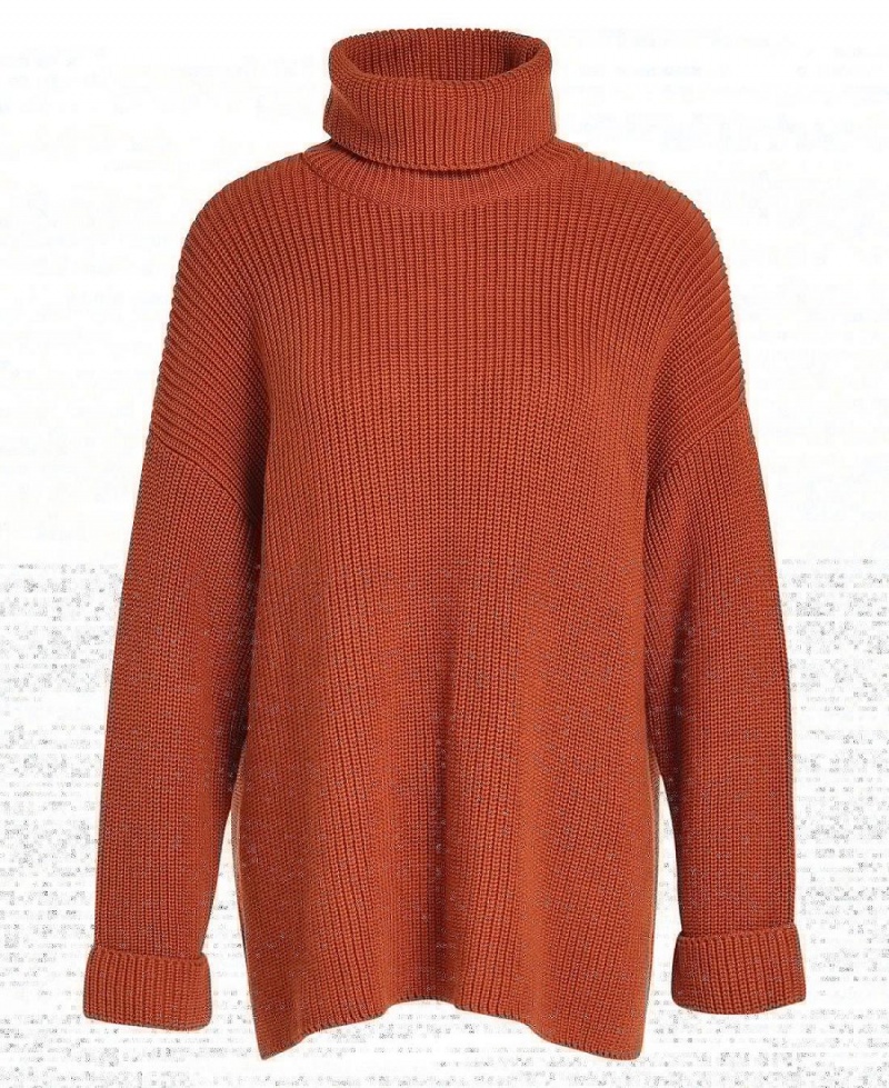 knitwear Barbour Stitch Cape Femme Orange | France_BAR31683