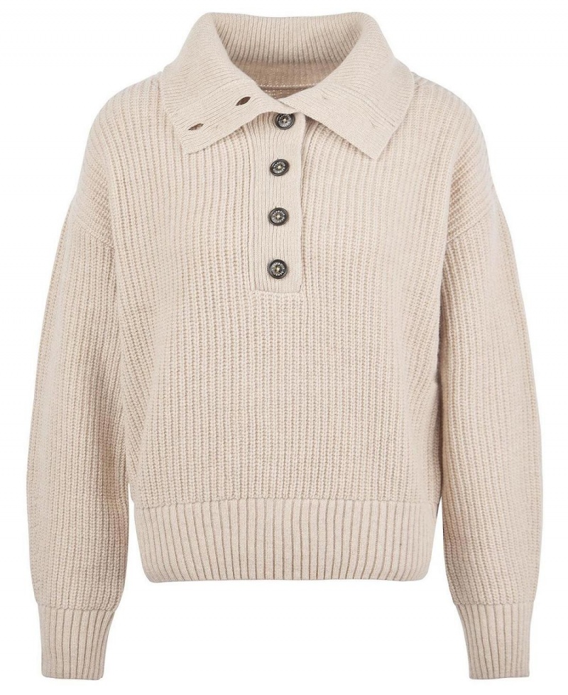 knitwear Barbour Yarrow Jumper Femme Beige | France_BAR21820